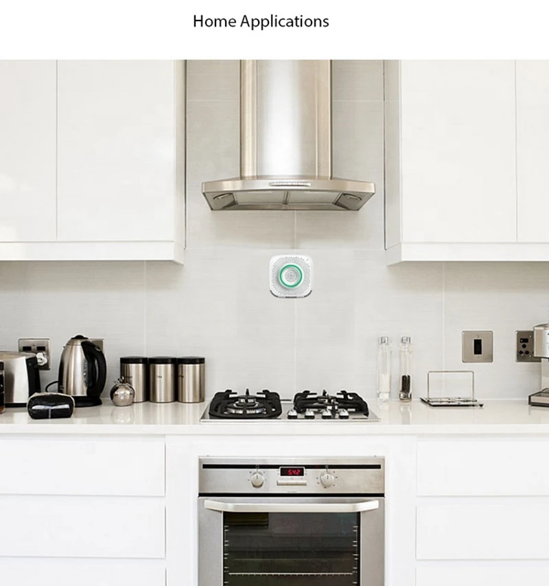 Tuya Wifi Smart Gas Alarm Sensor Combustible Gas Leakage Detector with Fire Security for Home Use