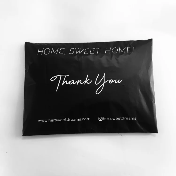 Black Matte Custom Printed  Express Shipping Bag Envelope Poly Mailer Plastic Courier Mailing Bag Mailing Mailers with Gold logo