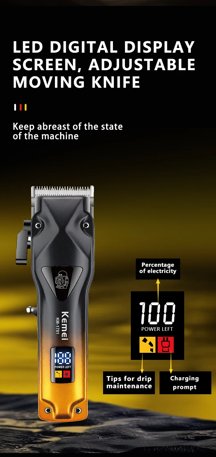 Kemei KM-1781 Professional Rechargeable Hair Trimmer description image 6