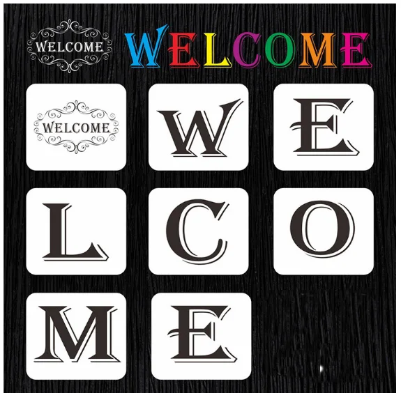 reusable welcome sign stencils for painting