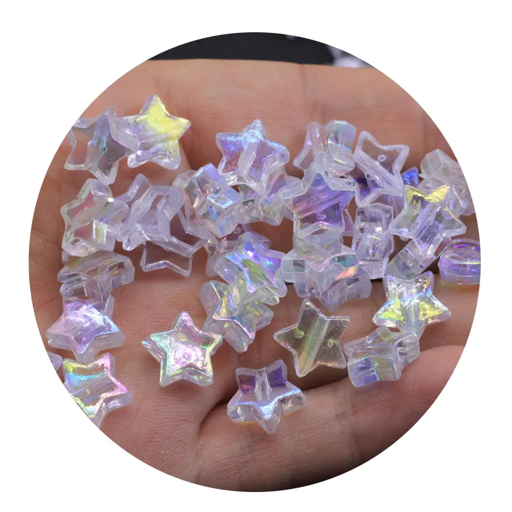 3D Acrylic Star Beads Artificial DIY Craft Transparent Plastic