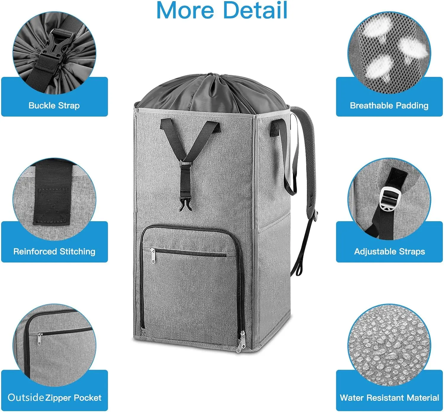 2024 New Design 900D Polyester Fabric Laundry Backpack Bags Collapsible Dirty Clothes Storage Hamper Basket