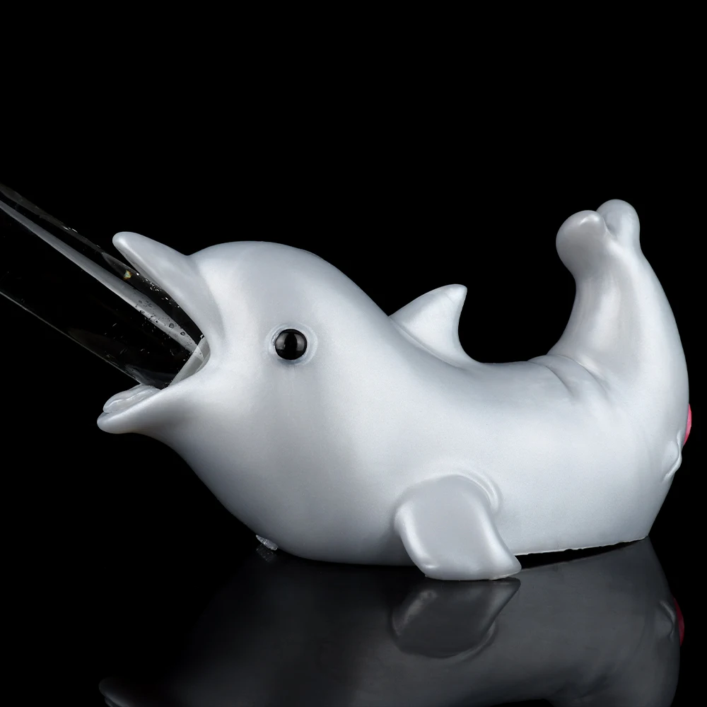 GEEBA Dual Channel Pocket Pussy Silicone Dolphin Pussy Animal Shaped Male Masturbator Penis Massager Fantasy Vagina for Men