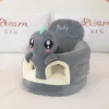 Dinosauro grigio scuro ovale