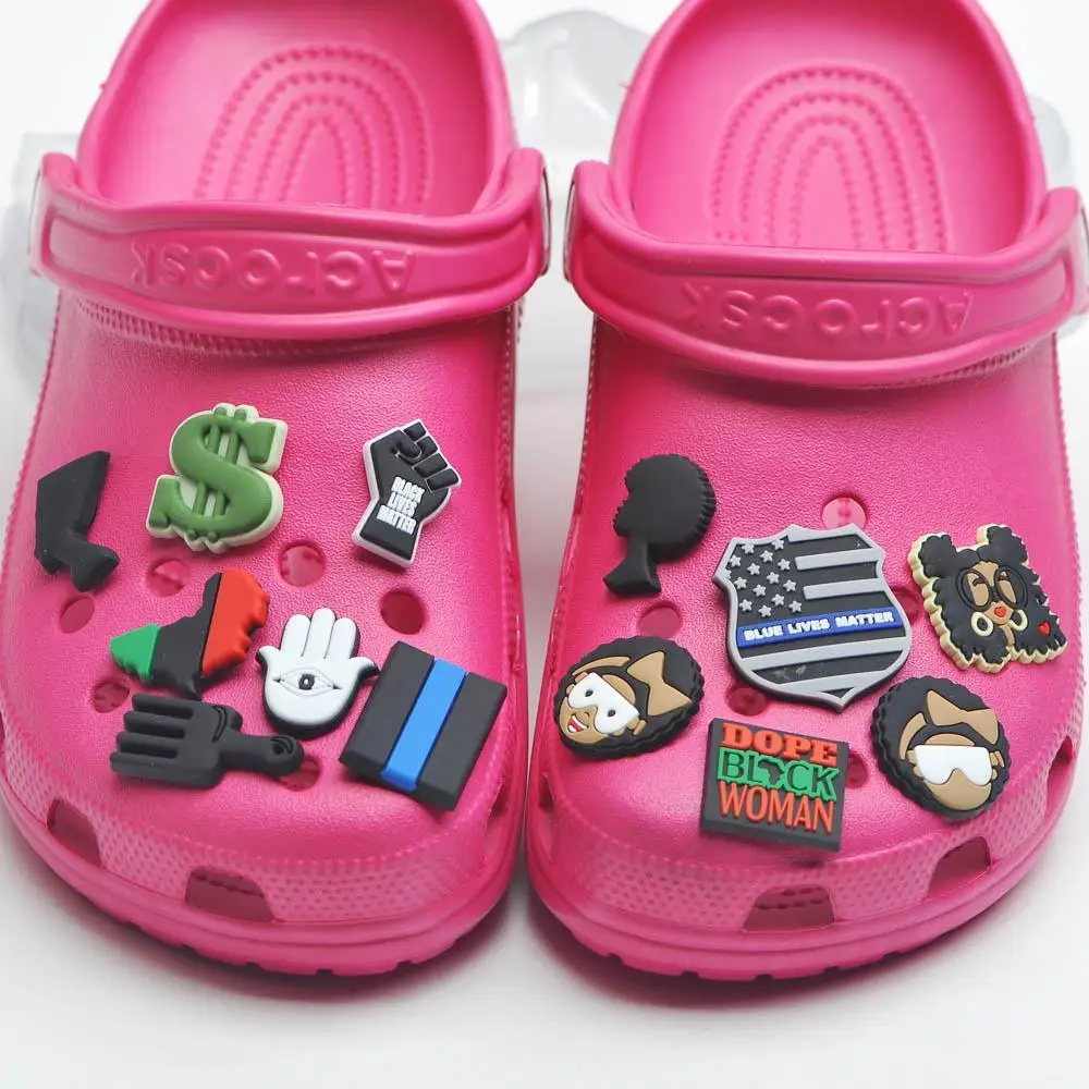 UNN Shoes Charms Black lives Matter Fits for Clog Decoration for Kids Girls Adult Women Birthday Gifts Party Supplies 