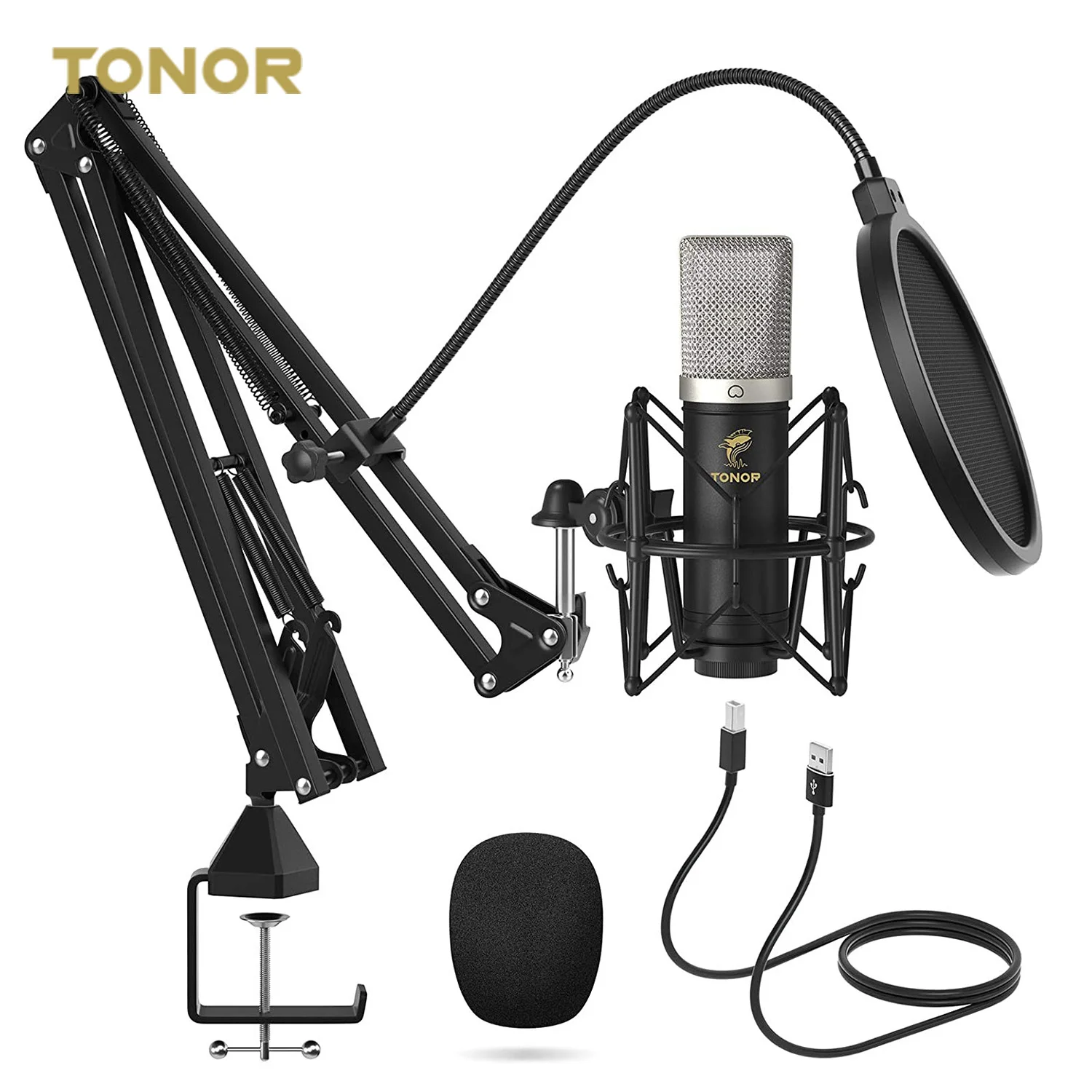 GEEKRIA Braccio Microfono Universale Per TONOR TC-777, TC20, TC30, TC-2030, Supporto A C Con Attacco A Vite