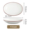Assiette ovale blanche de 9 pouces