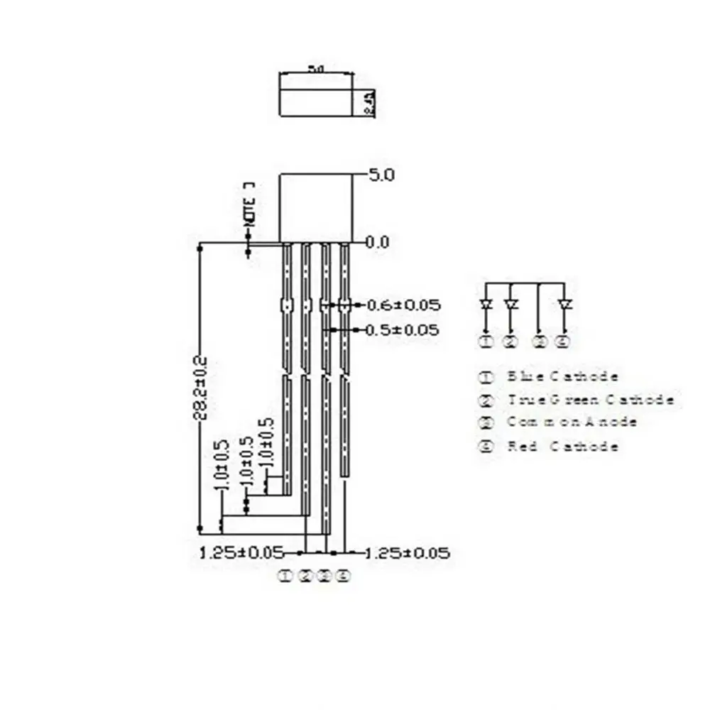 Vanfun 4-Leg Square RGB LED Diode 5V Max Reverse Volta DIP LED Hole Case Common Anode/Cathode Emitting Light