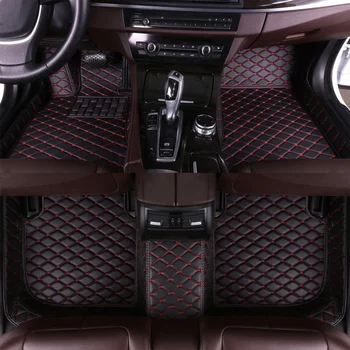 UB25 Car Custom Floor Mats Rear Row Hump Luxury Leather Full Coverage Floor Liner Full Set