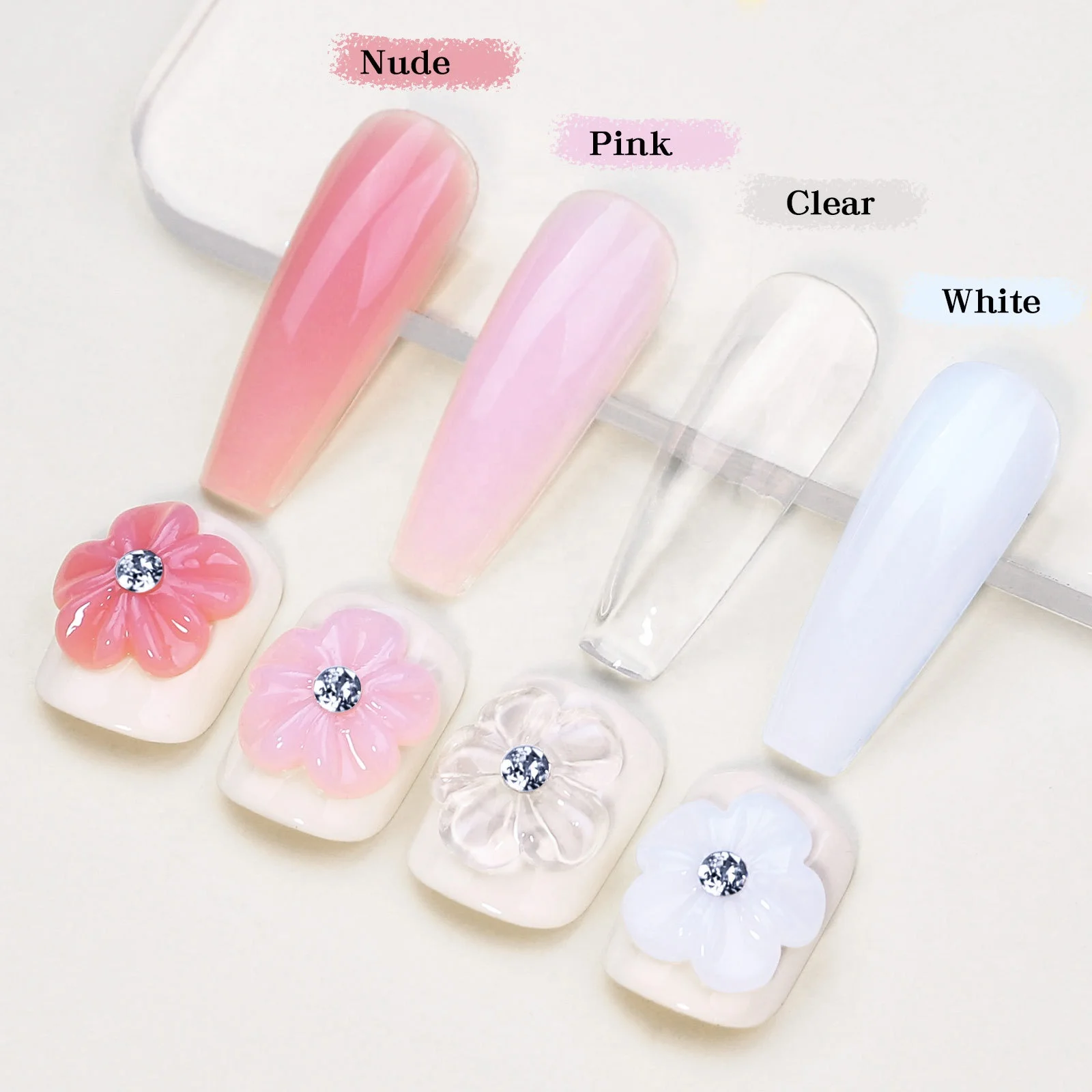 15ML Non Stick Hand Solid Extension Nail Gel Clear Nude Pink Extension Gel Rhinestone Private Label Glue Gel Easy to Operate