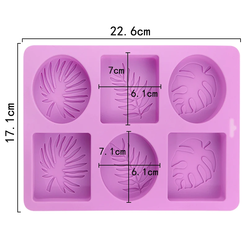 1025 6 Hole Different Leaf Shape Soap Mold Silicone Silicone Molds For