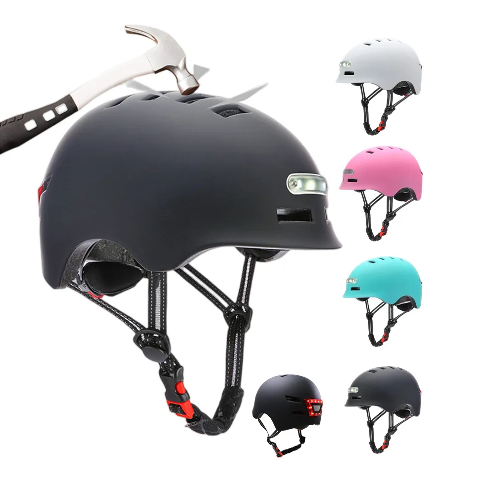 Ridefixing EU Warehouse Scooter Electric Bicycle Lamp Rathadóireacht Smart Tail Light Helmet Adult MTB Motorcycle Accessories Helmet