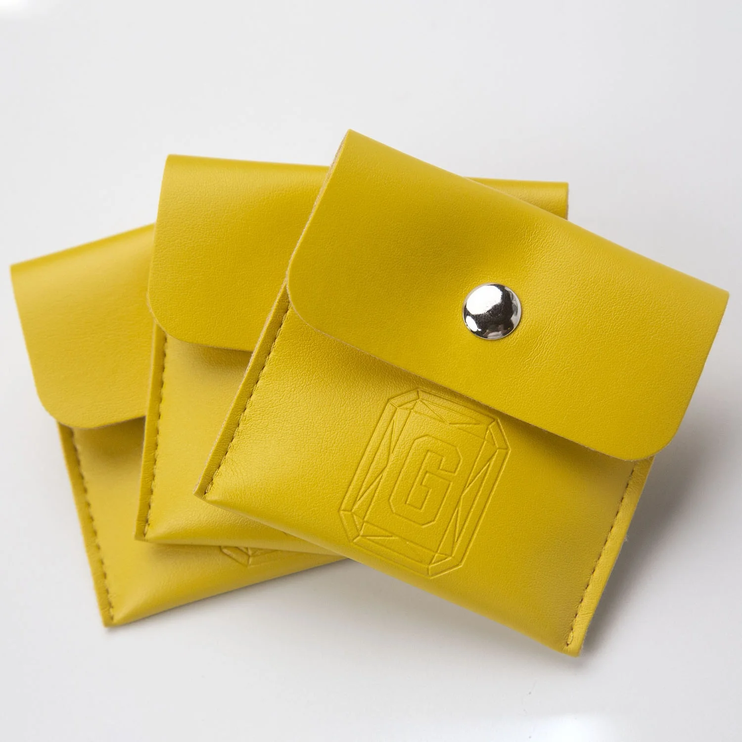 Pu Leather Jewelry Pouch With Debossed Logo Envelope Pu Jewelry