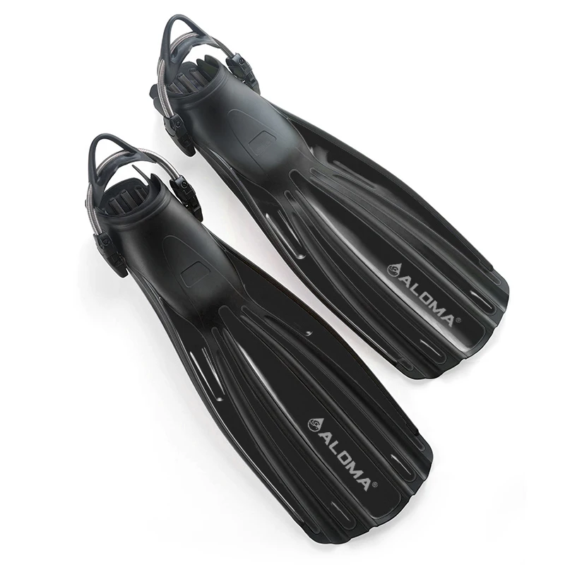 aloma spring strap long blade diving equipment secured tight fit surfboard free swim flipper diving fins