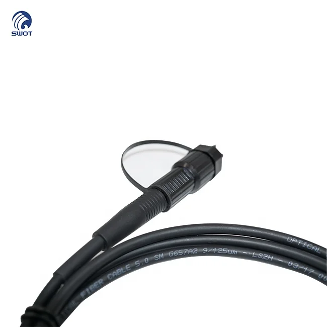 IP68 Waterproof Jumper Preconnectorized Round Fiber Optic Drop Cable 5.0MM With Hauwei SC APC Connector