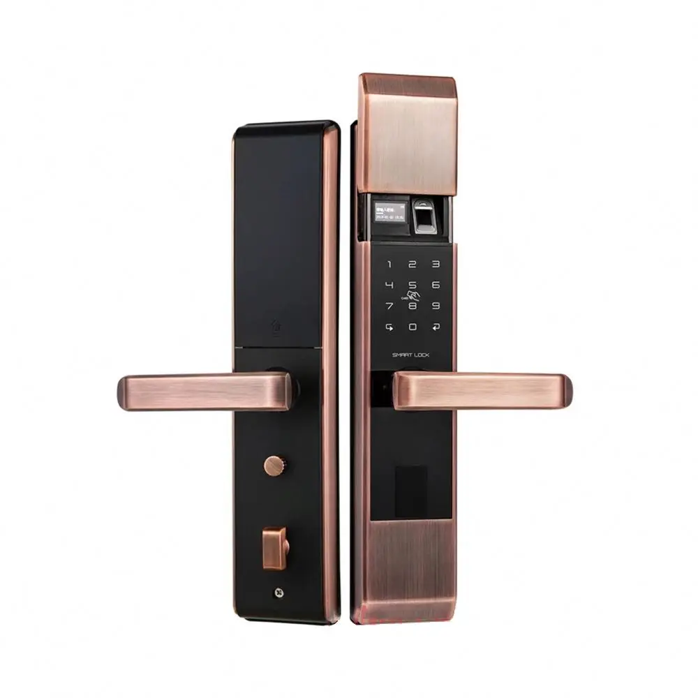 High Security Design Intelligent Electromechanical Electronic Biometric Card Password Wifi Fingerprint Digital Smart Door Lock