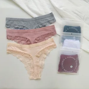 New Design Women G-string Underwear Solid Low Waist Brief Soft Lace Everyday Panties Female Sexy Comfort Thong Brief