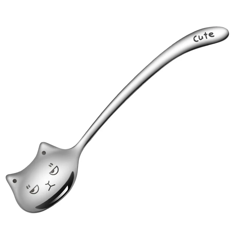 Funny Teaspoon For Coffee Long Tail Cat Coffee Spoon Long Handle Spoon