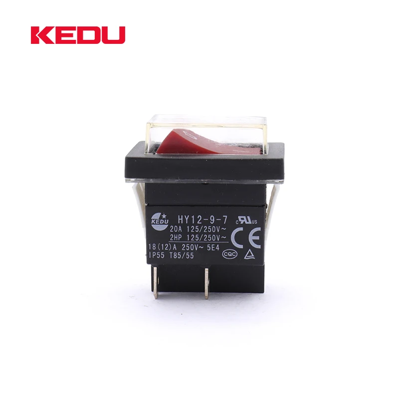 KEDU HY12-9-7 Rocker Switch - 250V 20A IP55 Waterproof