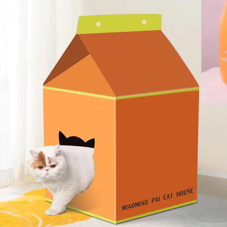 New Product Milk Box For Pet Cat Scratch Post Claw Sharpening Board