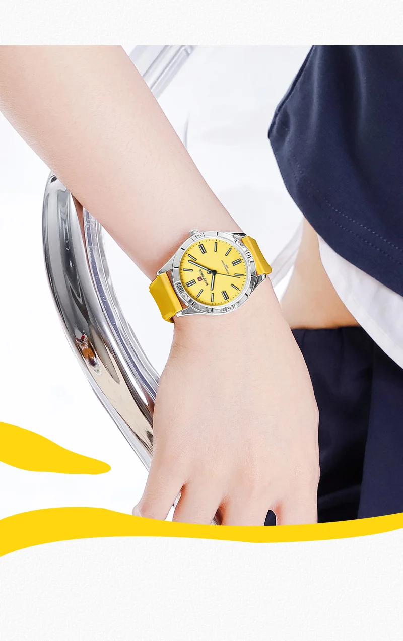 Naviforce 5041 Wholesale Women Watch Fashion Luxury Silicone Strap Ultra-thin Female Wrist Ladies Watches Montre Femme For Girls