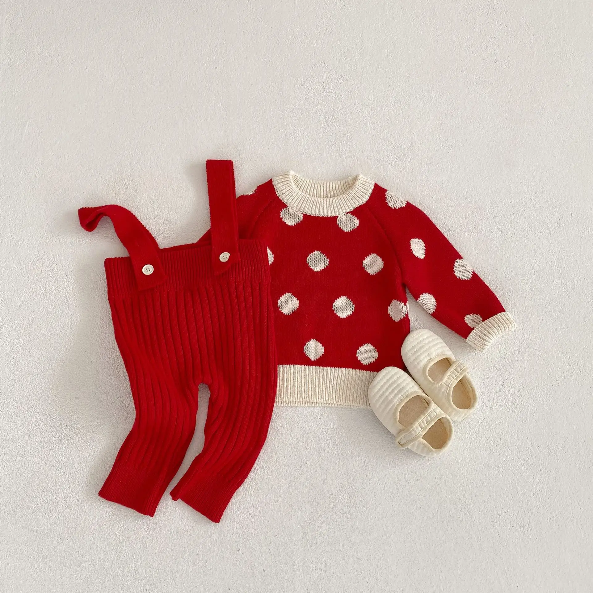 Baby Suit 2023 Spring Style Newborn Dot Pullover Sweater With