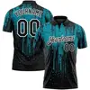Paint Splatterblack and Teal Green