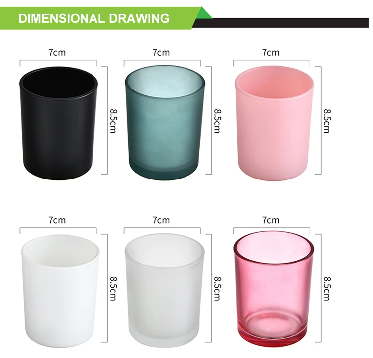 Luxury Custom Empty Coloured Glass Candle Container Jar