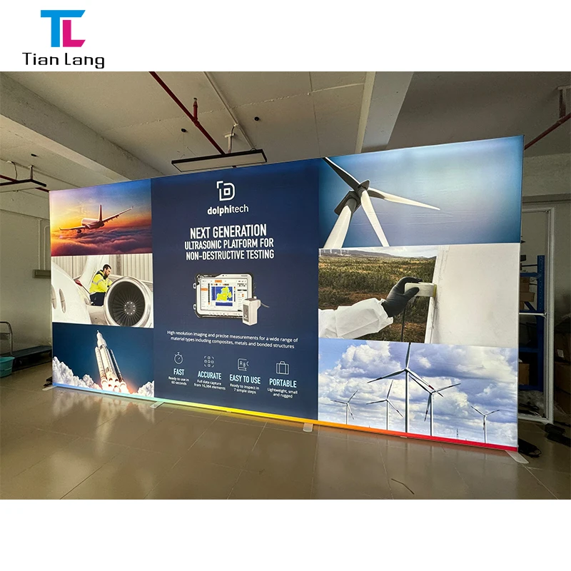 TianLang Exhibition Display segnale doppia faccia Seg Lightbox Stand per fiere commerciali 10 X 10