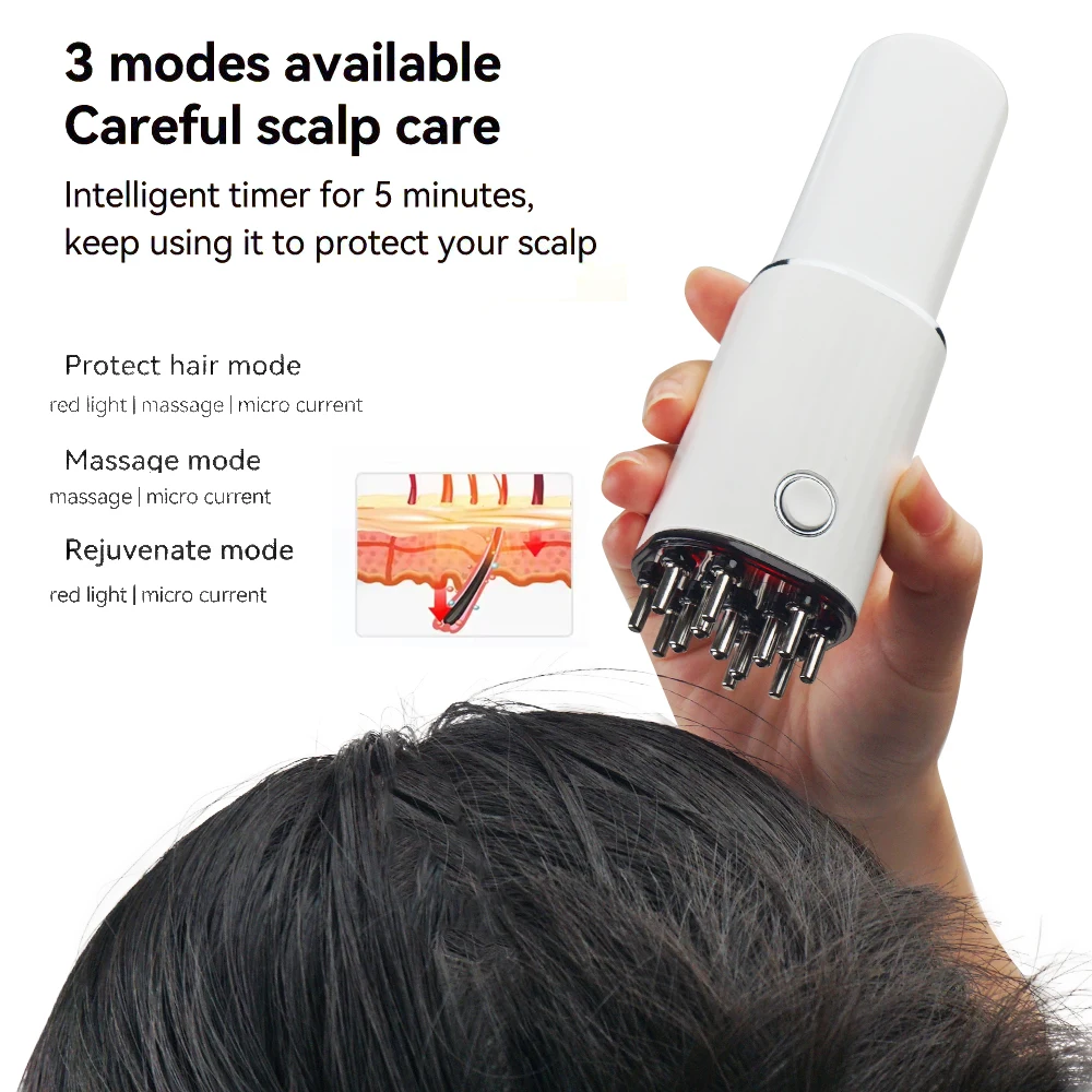 Vibrating Scalp Massager Hair Oil Applicator with 70ml Storage Scalp ...