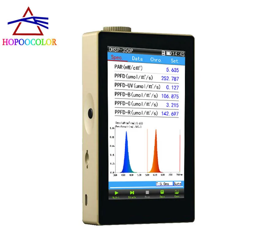OHSP350P handheld Spectrometer is designed for plant lighting analysis