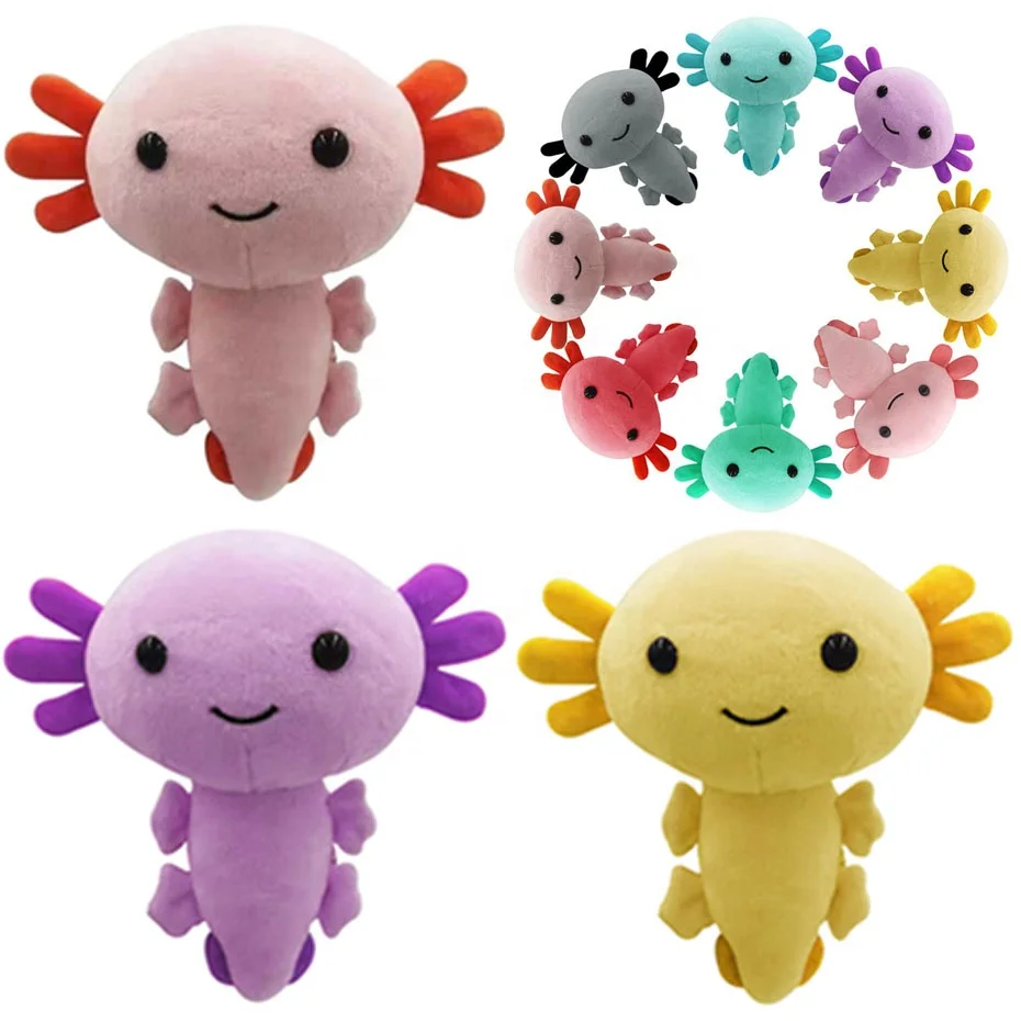 20cm Kawaii Animal Axolotl Plushie Figure Plush Toy Cartoon Pink Gray ...