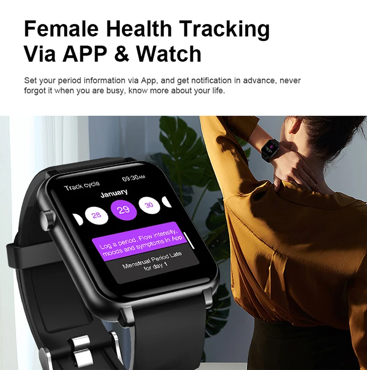 2022 пользовательские Смарт-часы Высокая точность Real SpO2 Монитор кровяного давления J-Style 2113A 1,65 'Super Amoled квадратные Смарт-часы