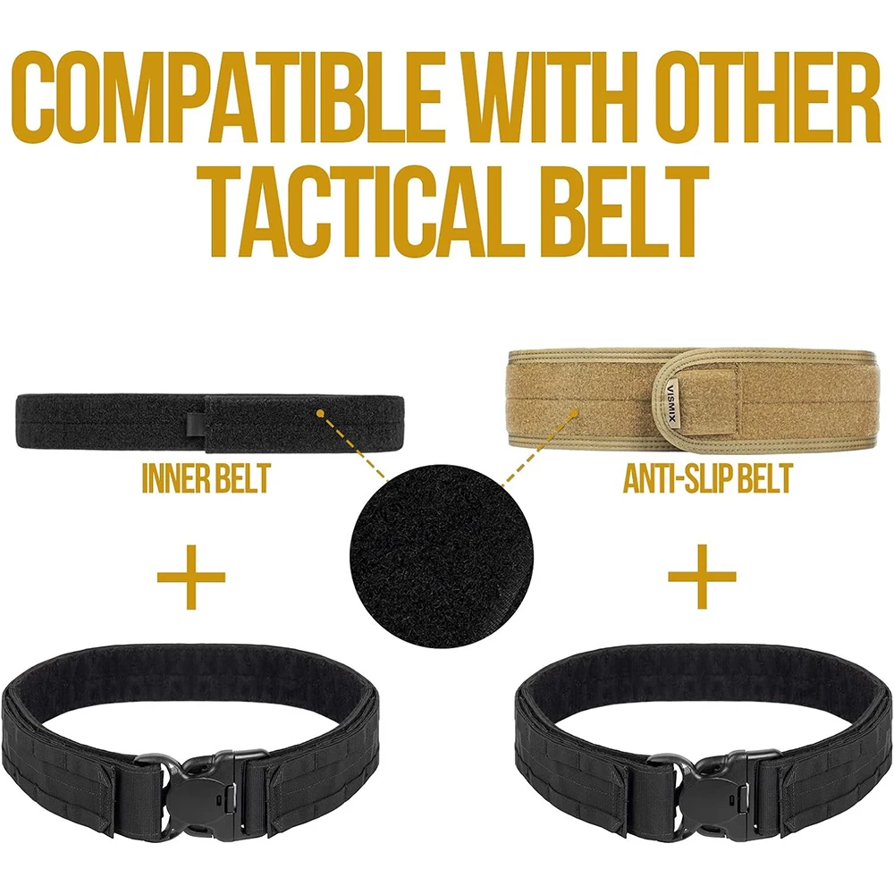 Adjustable Training Quick Release Belts with Inner Belt and Anti-Slip Pad Heavy Duty Sports Tactical Belt