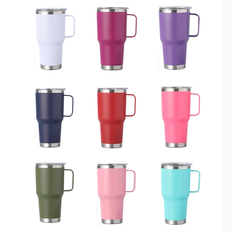 Wholesale 30 oz stainless steel vacuum insulated travel coffee mug tumbler cup with handle