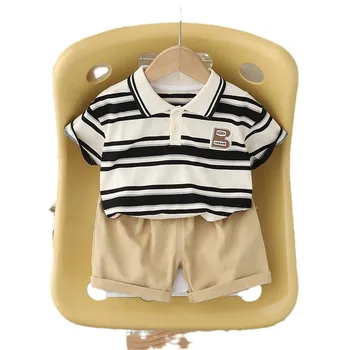 Baby girl clothing sets summer breathable polo shirt short sleeve girls suitset Internet celebrity girl clothing two-piece set