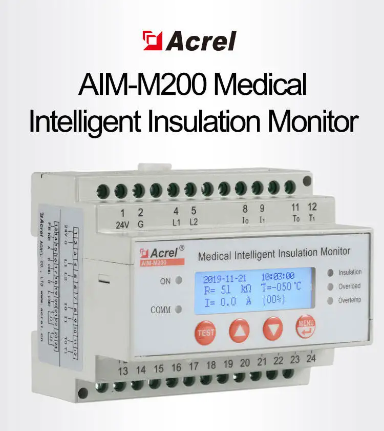 Acrel AIM-M200 Smart Medical Power Insulation Monitoring Meter with ...