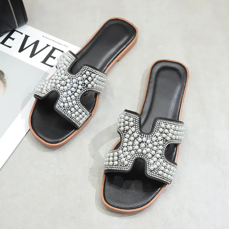 Women's Slippers 2022 Casual Outdoor Fashion Design Women Shoes Square ...