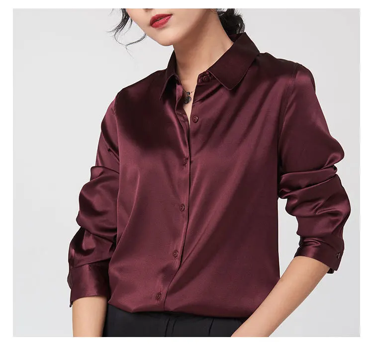 Wholesale Wholesale Long Sleeve 100% Pure Silk Shirt Mulberry Silk