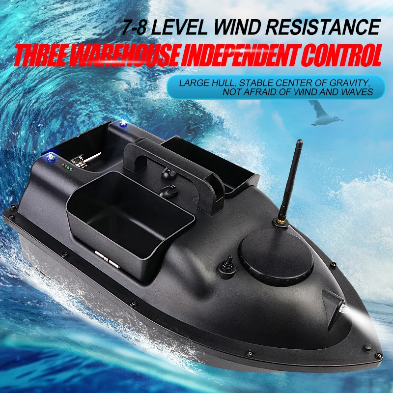GPS Remote Control Fishing Bait Boat For Carp - 500M Range, Double Motor, 2kg Load, LED Night Light