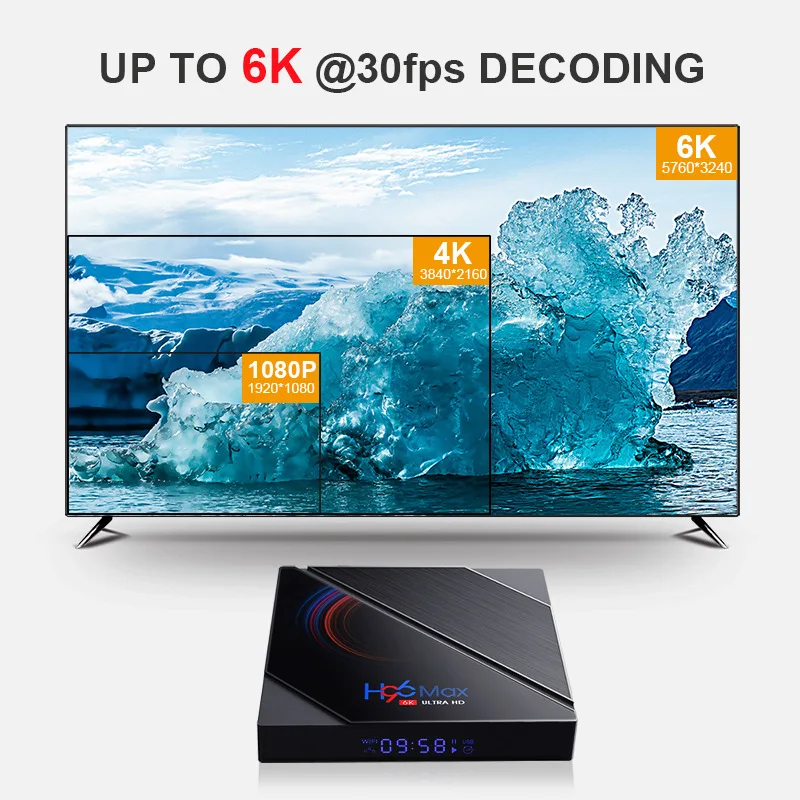 H96 Max 6k HD android телеприставка сетевой медиаплеер