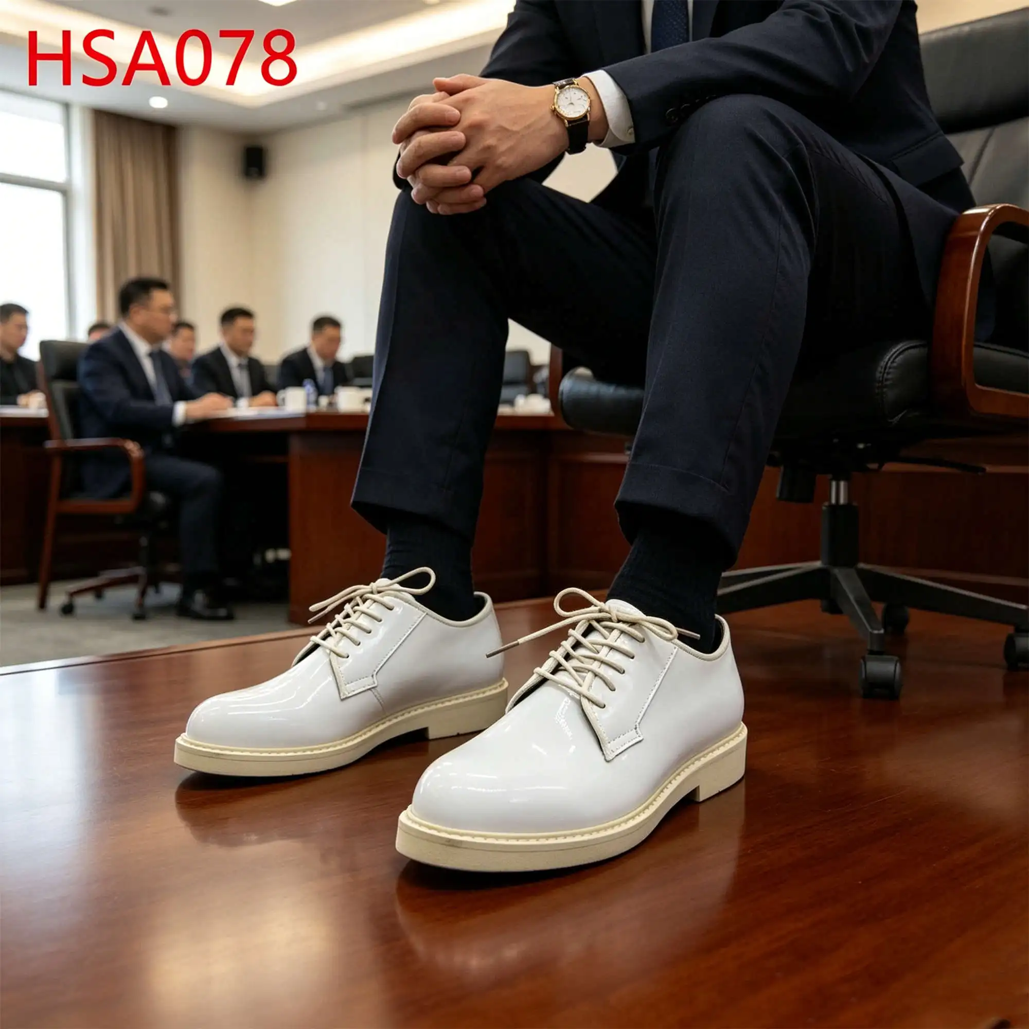 WYC,Bahamas Popular White Shining Full Grain Leather Suit Shoes Important Occasion Modern Minimalist Executive Shoes HSA078