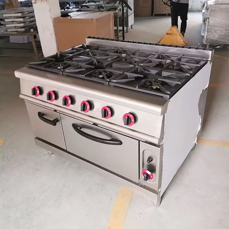 Commercial 6 Burners Gas Cooking Range Portable Gas Cooker With Oven Gas Stove supplier