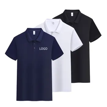 Unisex Polyester Golf Polo Shirt Custom Embroidery Logo Short Sleeve Cropped Boxy Fit T-Shirt