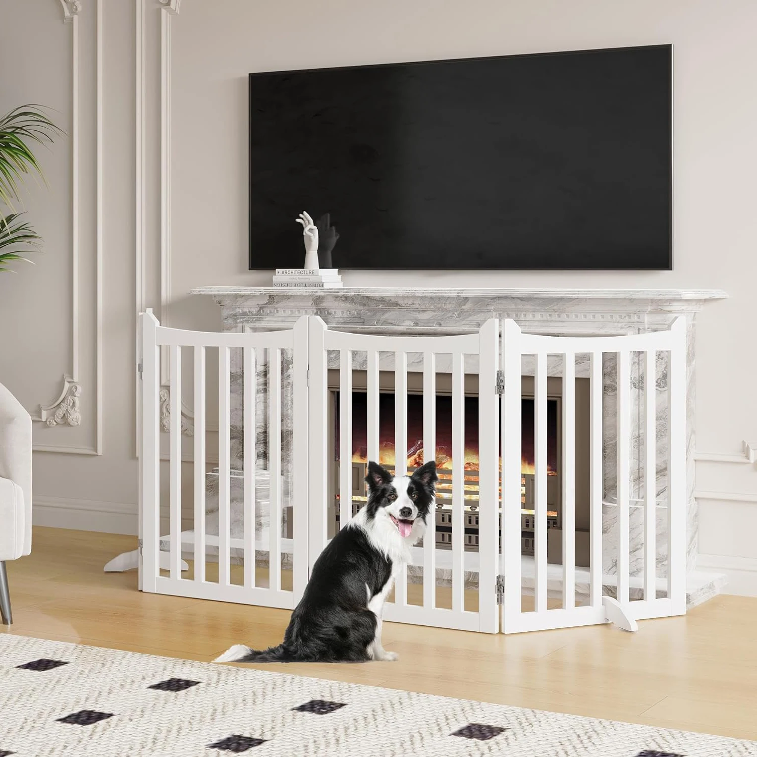 Accordion Gates For Dogs HAPPAWS Extra Wide Walk Through Pet Gate