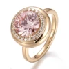 Anillo de diamantes de laboratorio de oro macizo de 14 quilates