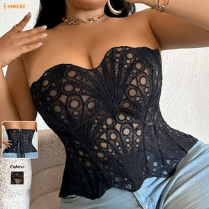 Women's Elegant Sleeveless Corset Tops Breathable Sexy Vintage Floral Printed Graphic Bustier Corset Shapewear for Women
