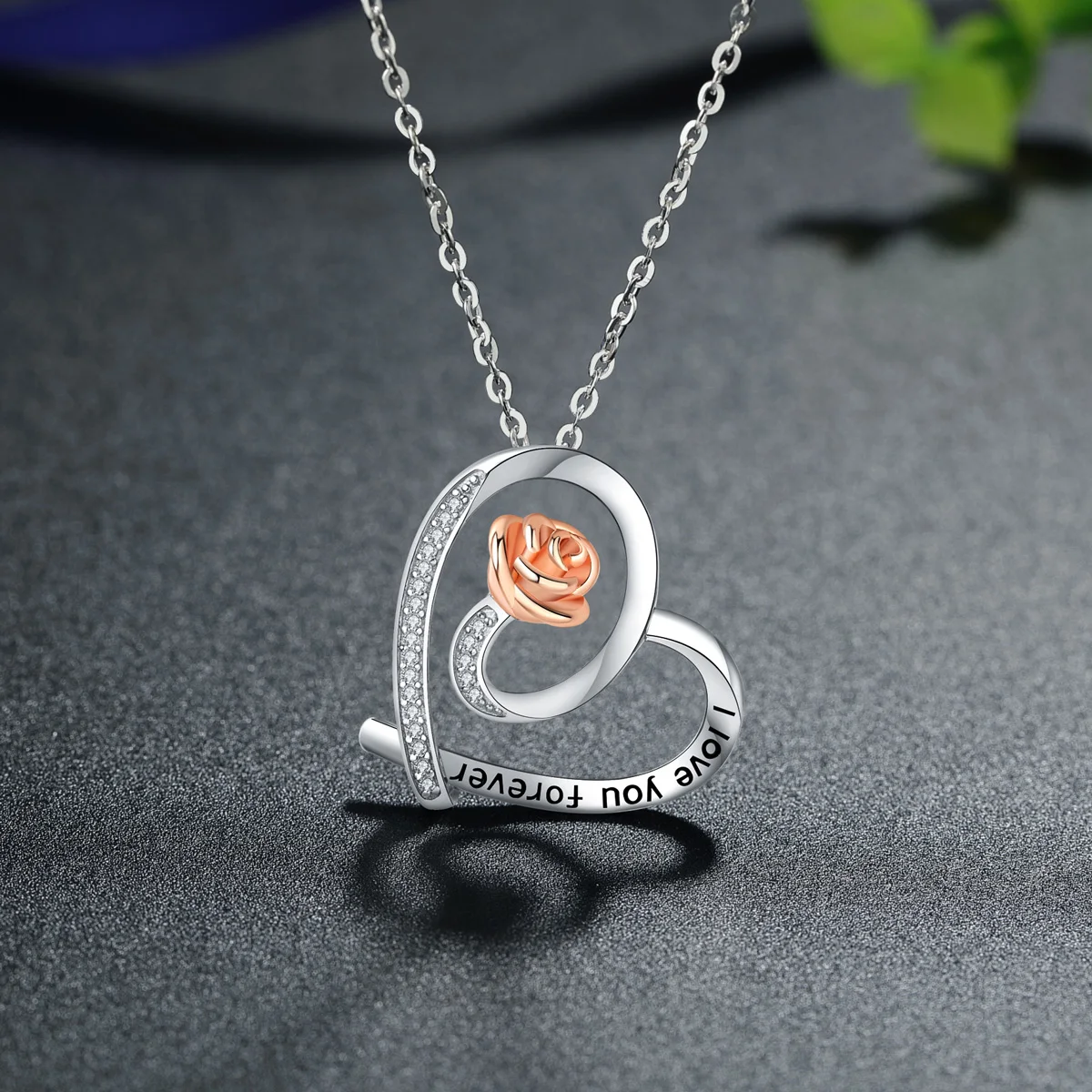 Collar De Corazón De Plata De Ley 925 Con Circonitas - Colgante De Amor Para Mujer - Regalo Perfecto Para San Valentín O Cumpleaños