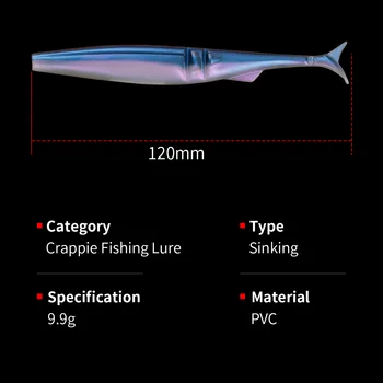 CHEERY Double Color T Tail Soft Bug Lure for Large Mouth Bass and Crappie Fishing Soft Lure for Saltwater Fishing – Soft Lure – view 3