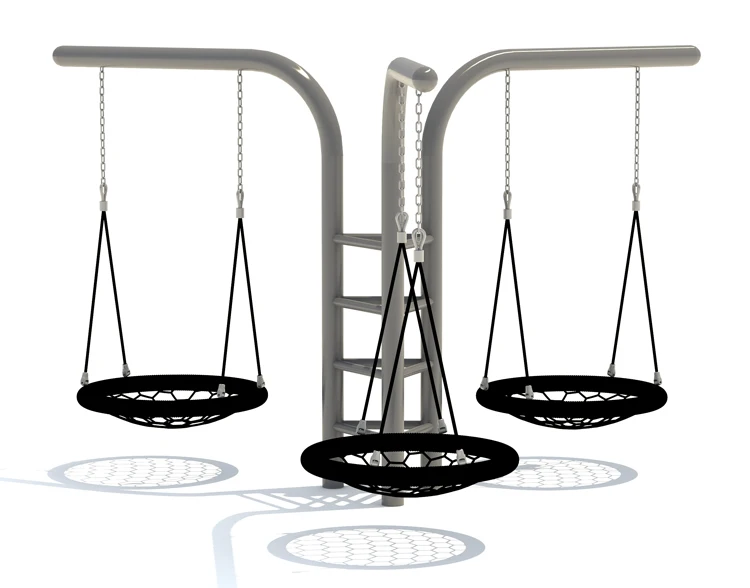 High-quality Children's Outdoor Metal Swing Set, Three-person Seat, Circular Swing, Large Outdoor Amusement Equipment